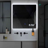 Specchio LED Quadrato | Pulsante touch | Luce bianca fredda - Reyze Serie Motivated Modello 6